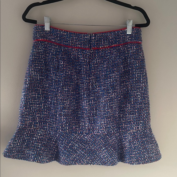 J Crew Womens Fluted Skirt in Blue Autumn Tweed Sz 6 Preppy Classic Chic Office - Picture 4 of 11